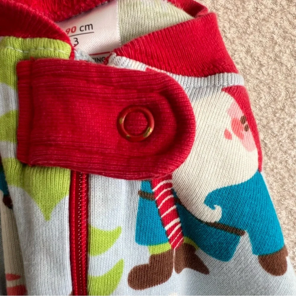 Hanna Andersson Toddler Gnome‎ Christmas Winter Zipper Pajamas Size 3T